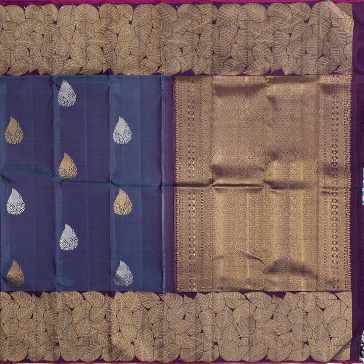 Navy Blue Kanchivaram Silk Saree