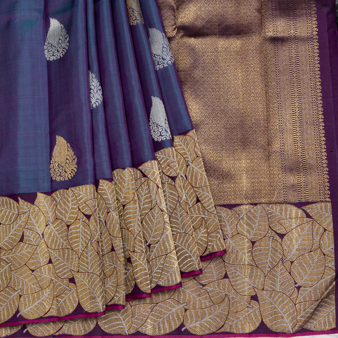 Navy Blue Kanchivaram Silk Saree