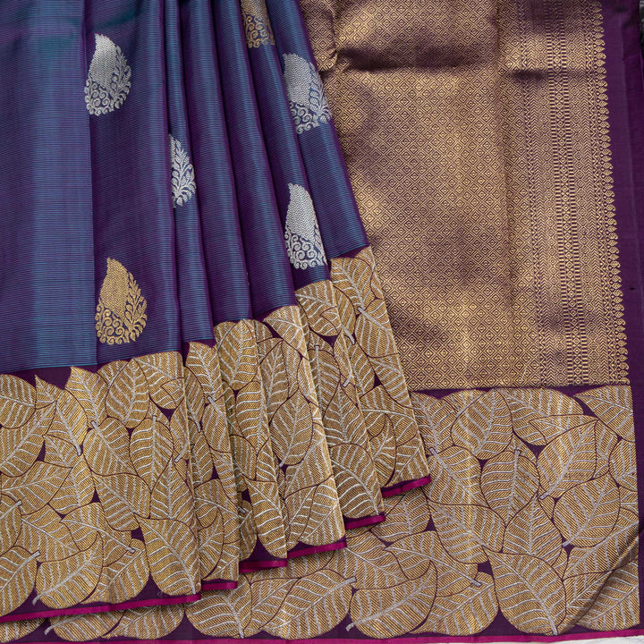 Navy Blue Kanchivaram Silk Saree