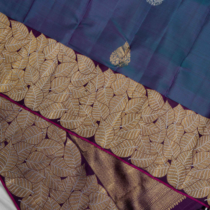 Navy Blue Kanchivaram Silk Saree