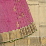 Kuberan Light Pink Kanchivaram Linen Silk Saree