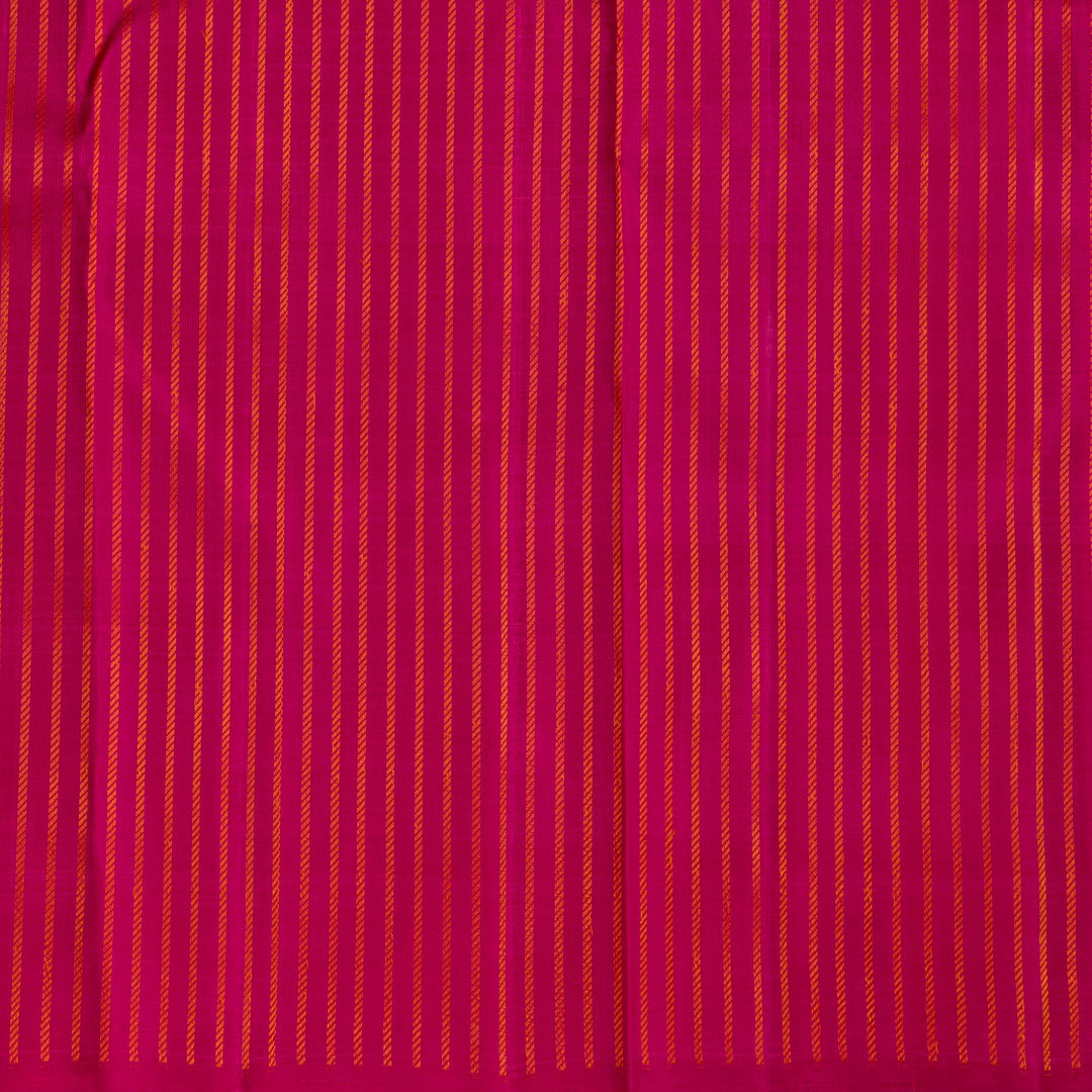 Kuberan Parrot Green With Pink Kanchipuram Linen Silk Saree