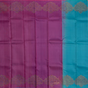 Kuberan Blue With Pink Organza Kanchipuram Silk Saree