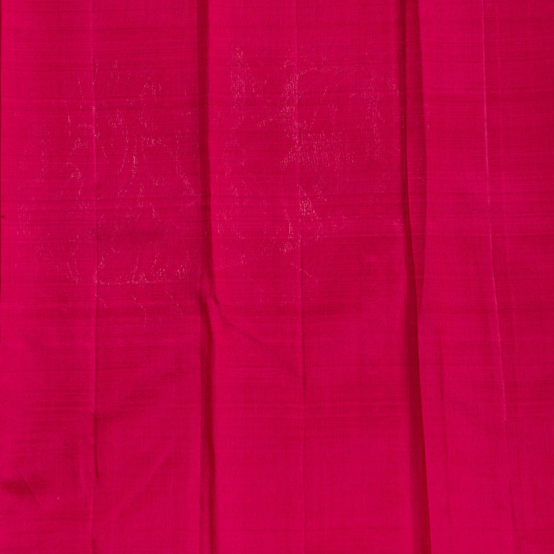 Yellow Linen Kanchipuram Silk Saree with Pink Border