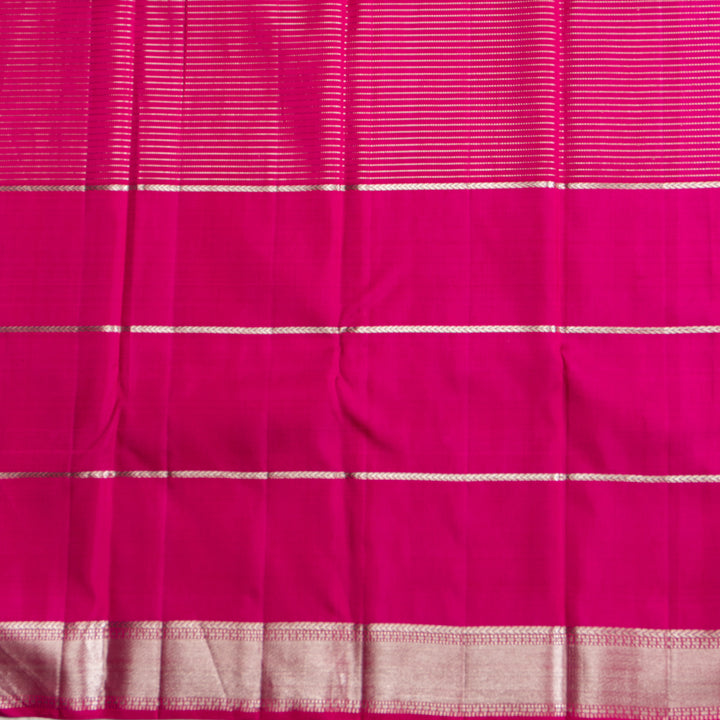 Kuberan Yellow With Pink Border Organza Kanchipuram Silk Saree