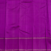 Parrot Green with Purple Border Linen Kanchipuram Silk Saree