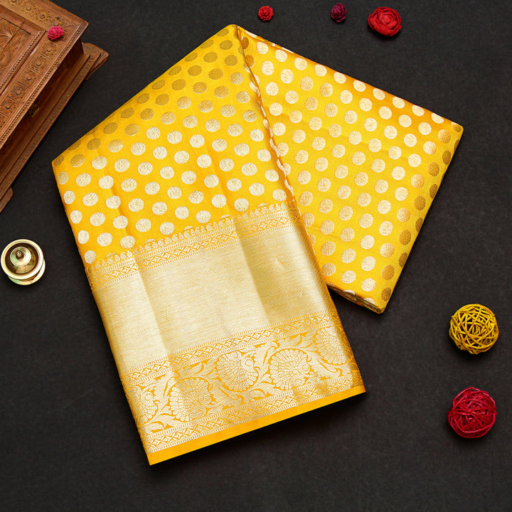 Kuberan Yellow Kanchivaram Silk Saree