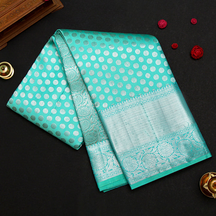 Kuberan Ocean Blue Kanchivaram Silk Saree