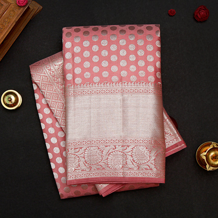 Kuberan Fresno Peach Kanchivaram Silk Saree