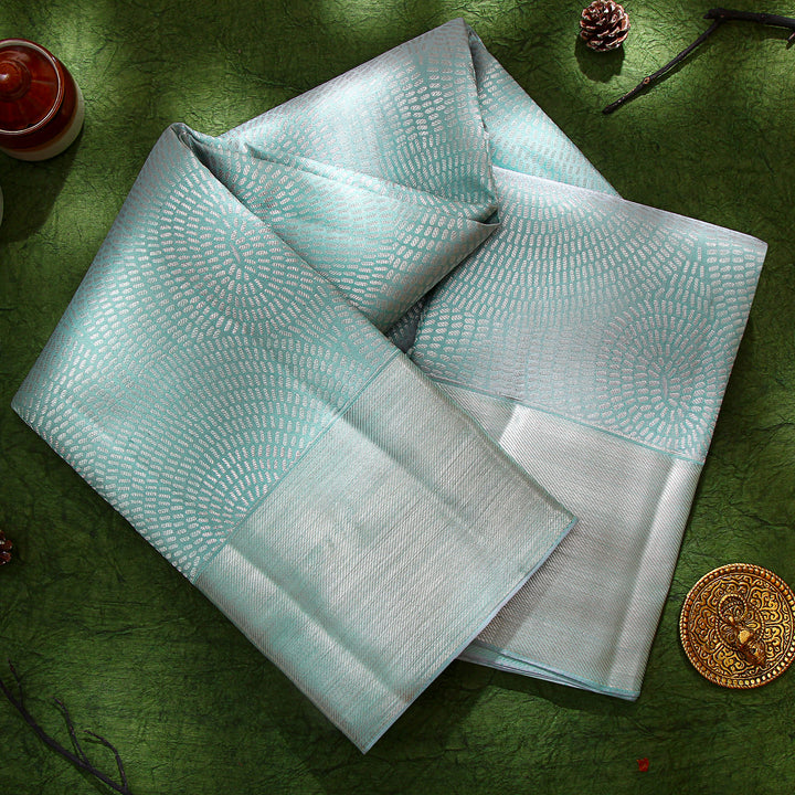 Kuberan Light Blue Kanchivaram Silk Saree