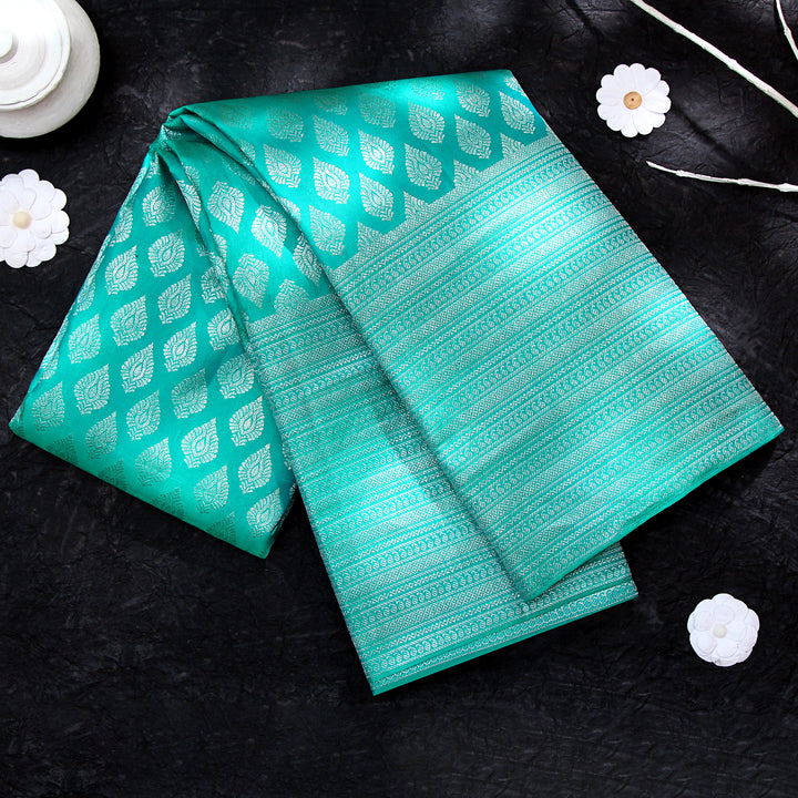 Kuberan Turquoise Blue Kanchivaram Silk Saree