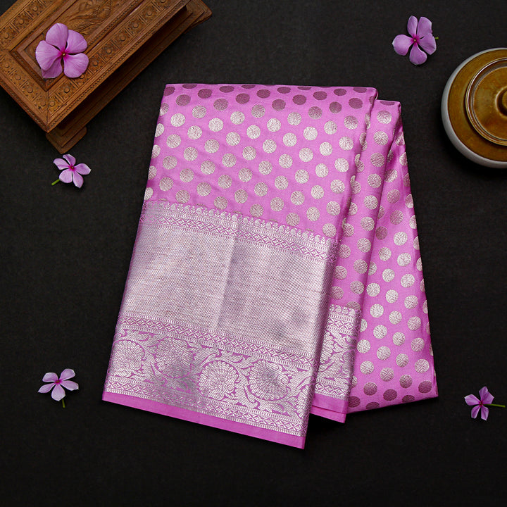 Baby Pink Kanchivaram Silk Saree