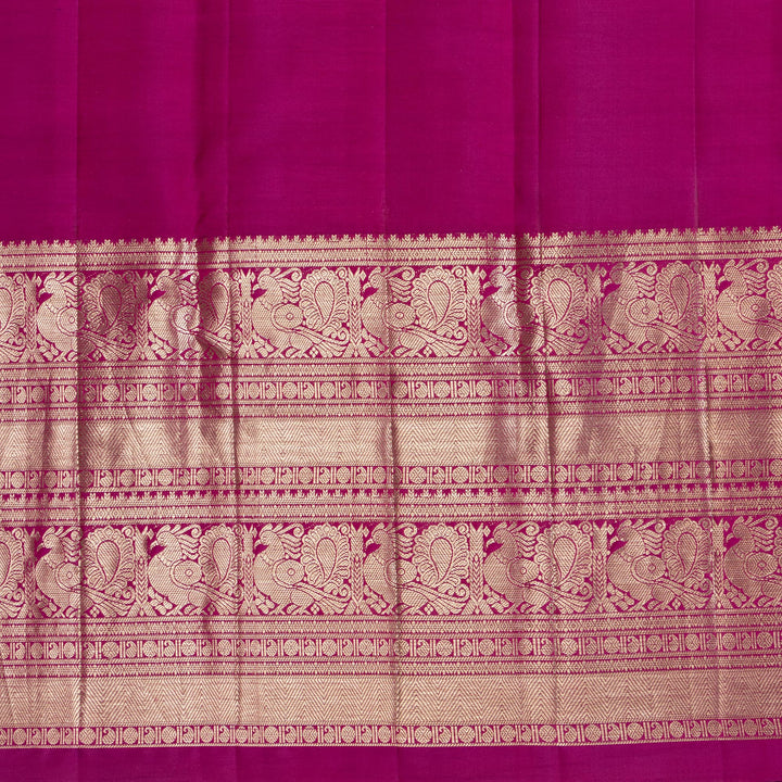 Kuberan Blue Kalamkari Prints Kanchipuram Silk Sare