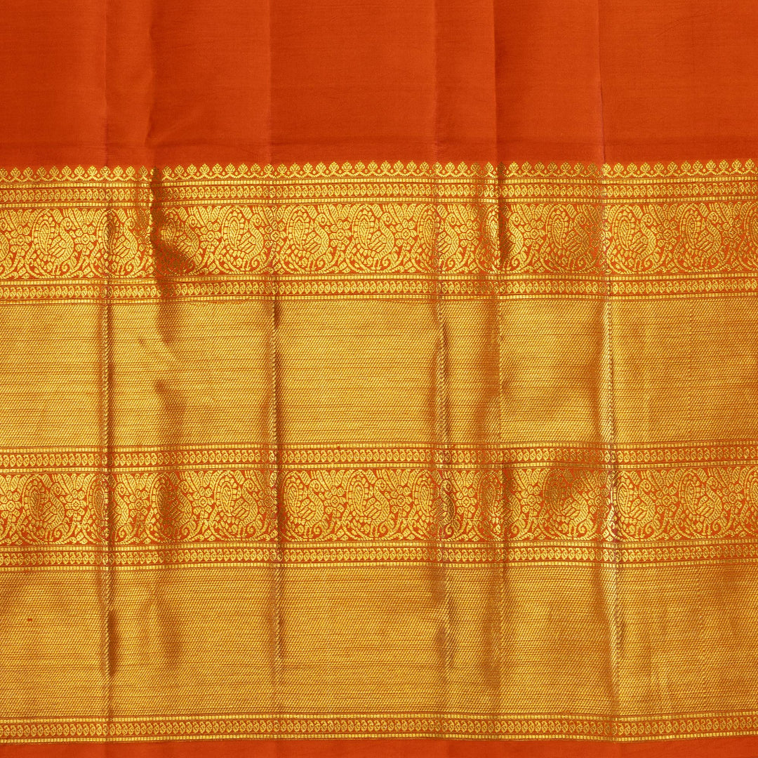 Kuberan Rama Green Kalamkari Prints Kanchipuram Silk Saree