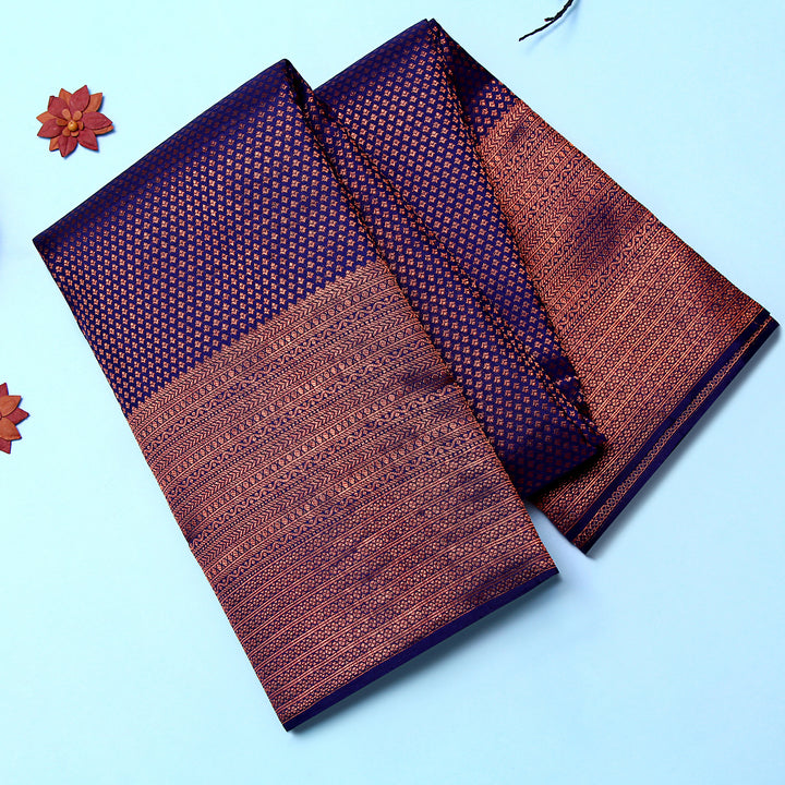 Kuberan Navy Blue Kanchivaram Silk Saree