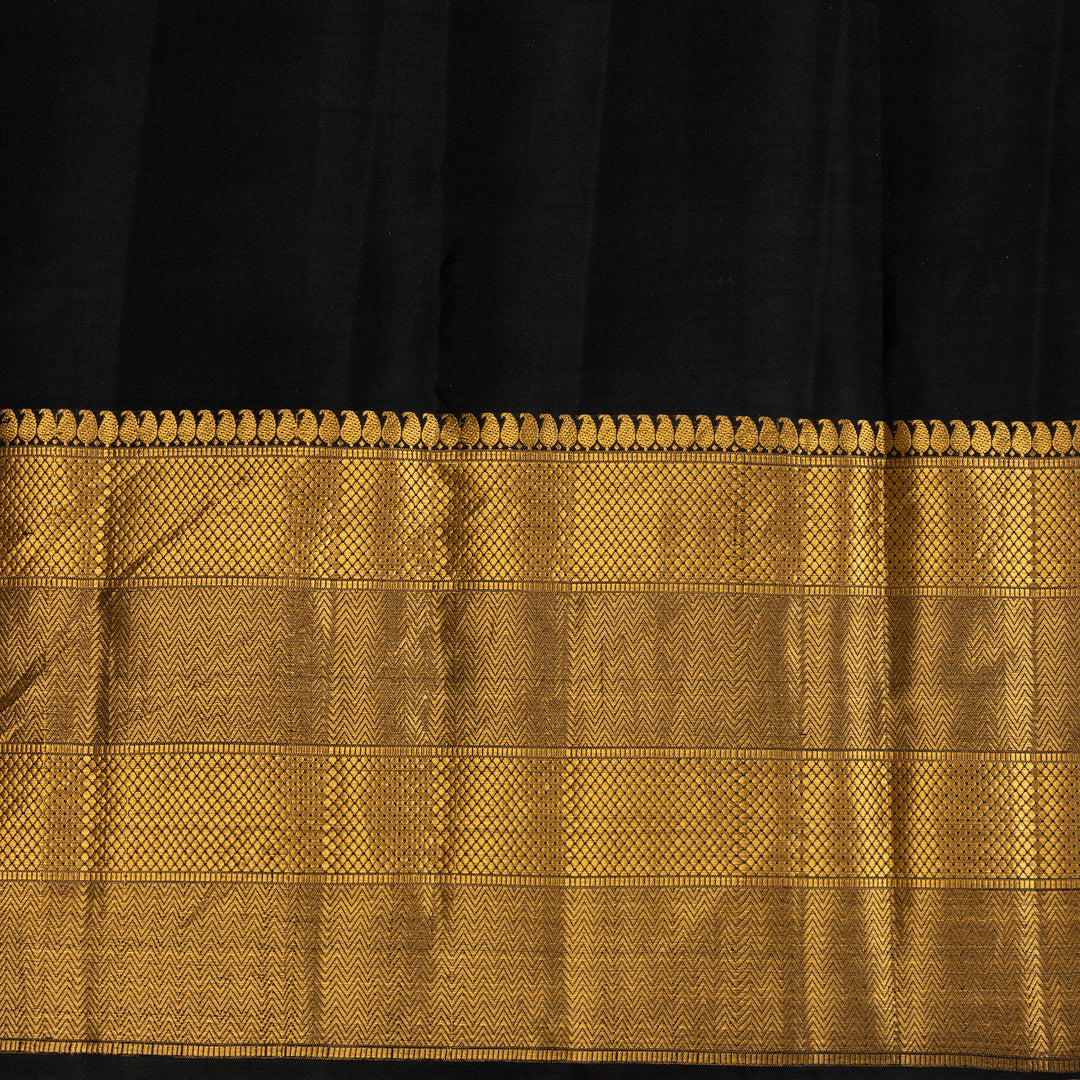 Kuberan Orange Kalamkari Prints Kanchipuram Silk Sare