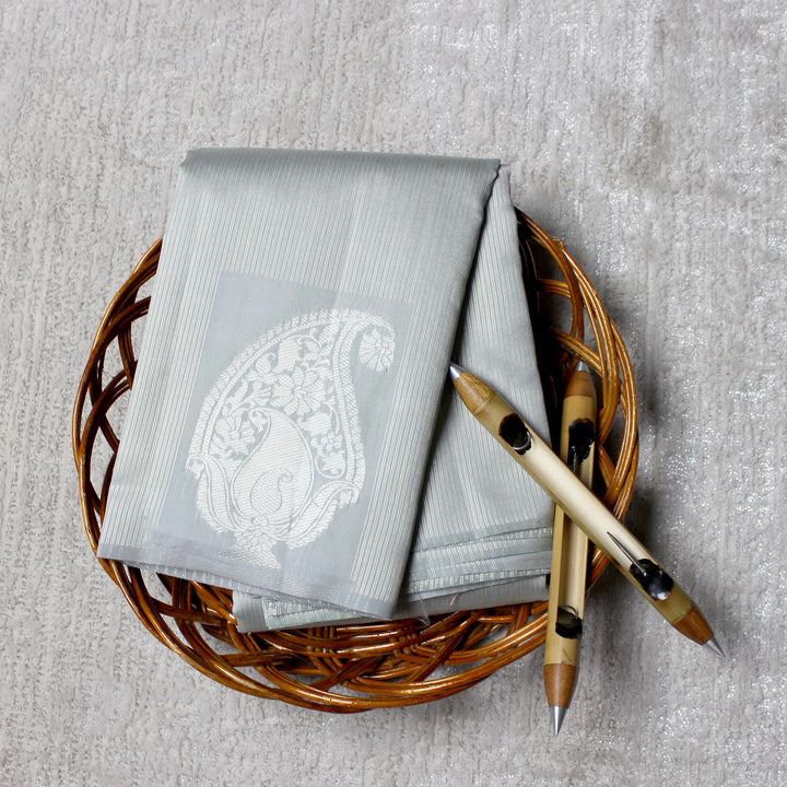 Kuberan Grey Semi Silk Saree