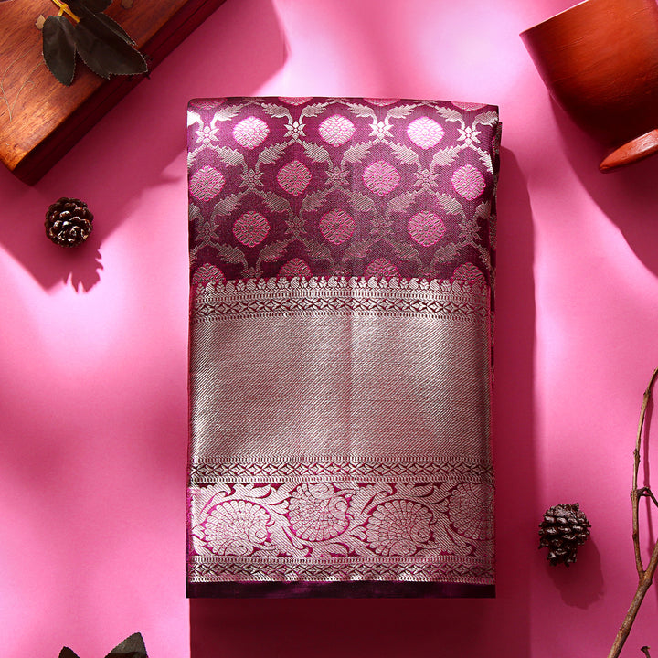 Kuberan Dark Majenta Kanchivaram Silk Saree