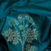 Kuberan Peacock Blue Pure Soft Silk Saree
