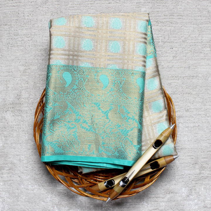Kuberan Golden Blue Kota Saree