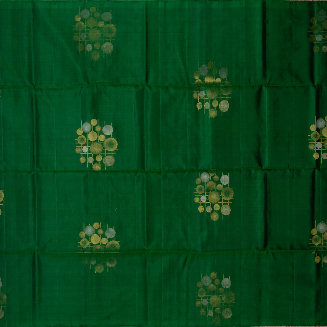 Kuberan Bottle Green Pure Soft Silk Saree