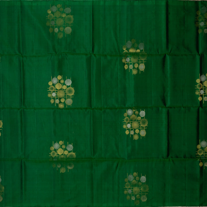 Kuberan Bottle Green Pure Soft Silk Saree