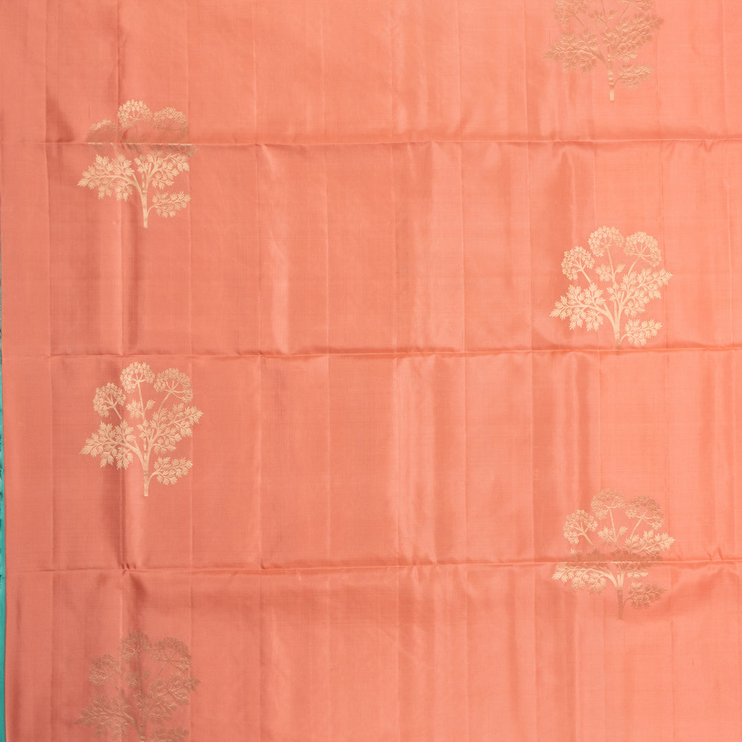 Kuberan Peach Pure Soft Silk Saree