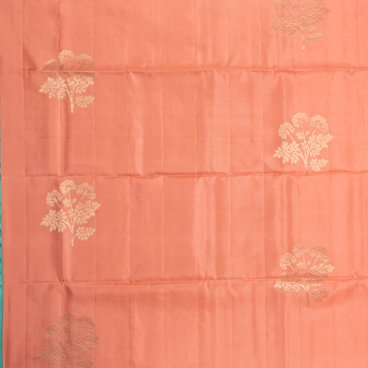 Kuberan Peach Pure Soft Silk Saree