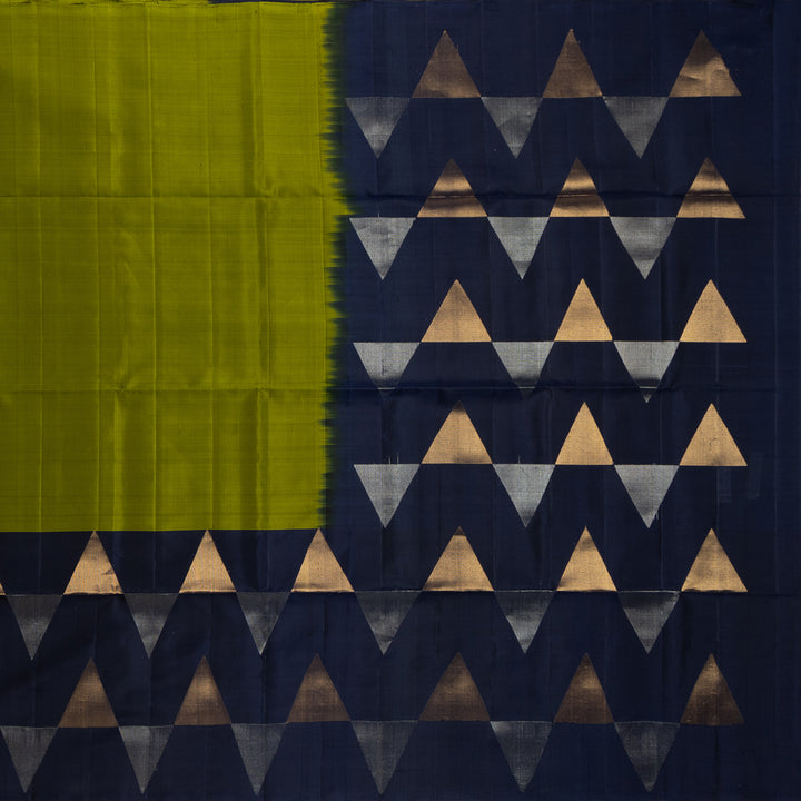 Kuberan Green With Blue Pure Soft Silk Saree