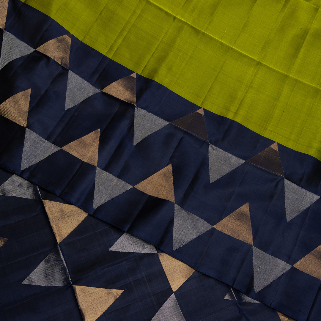 Kuberan Green With Blue Pure Soft Silk Saree