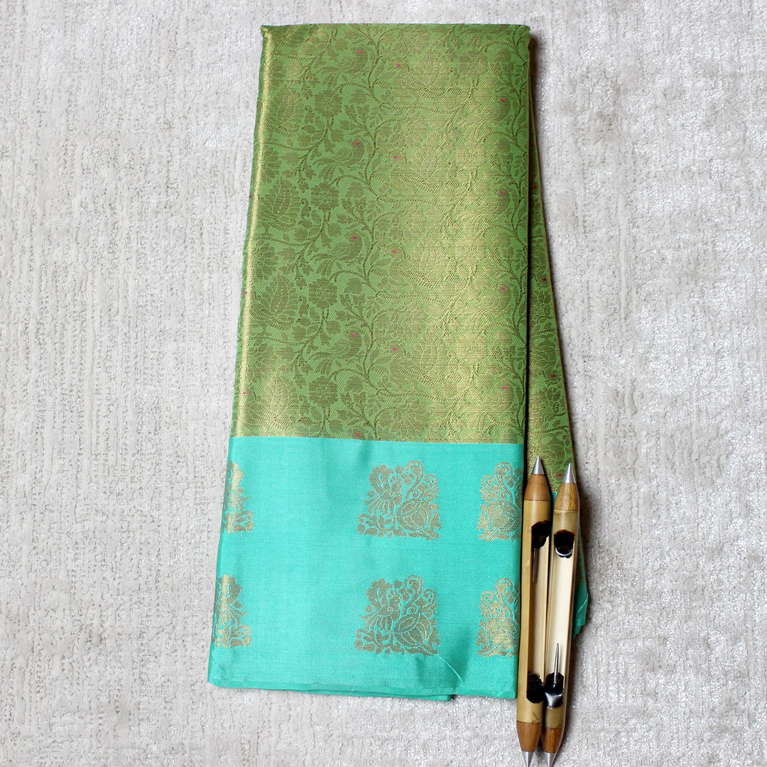 Kuberan Golden Blue Cotton Saree