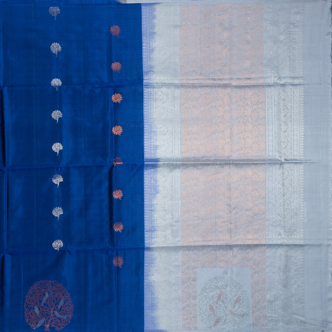 Kuberan Royal Blue Pure Soft Silk Saree