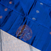 Kuberan Royal Blue Pure Soft Silk Saree