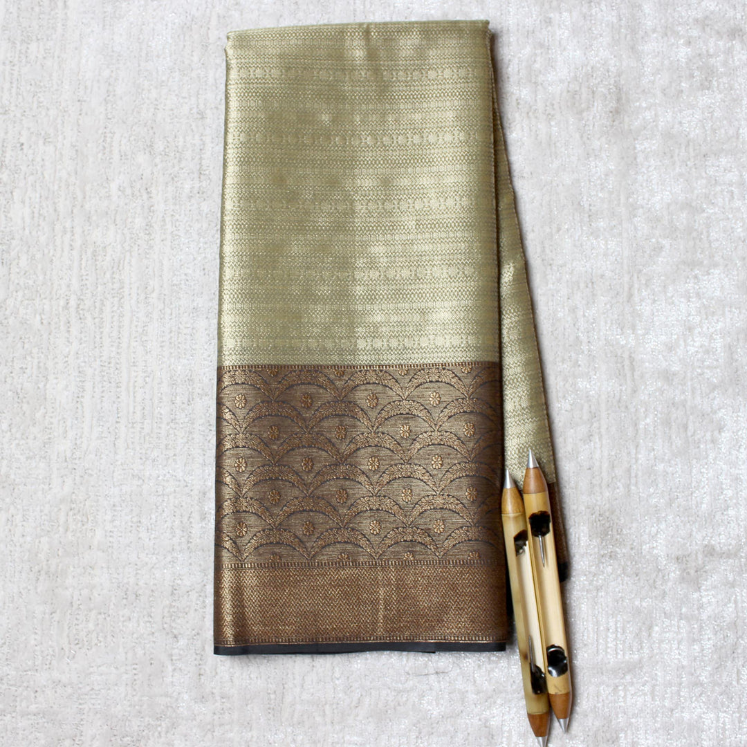 Kuberan Golden Black Cotton Saree