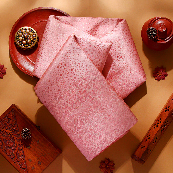 Kuberan Light Peach Kanchivaram Silk Saree