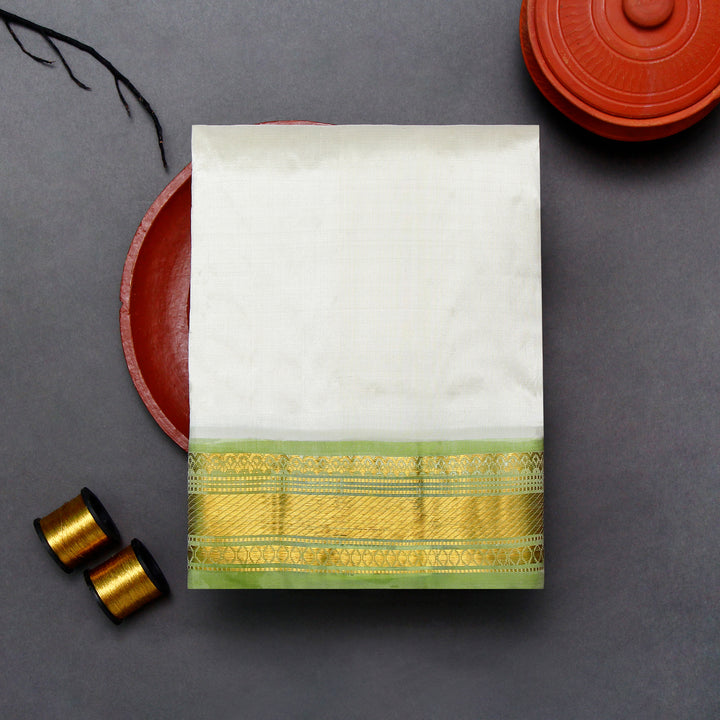 Kuberan Off White Pure Silk Dhoti