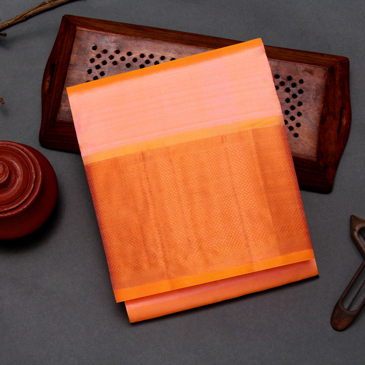 Kuberan Peach Pure Silk Dhoti