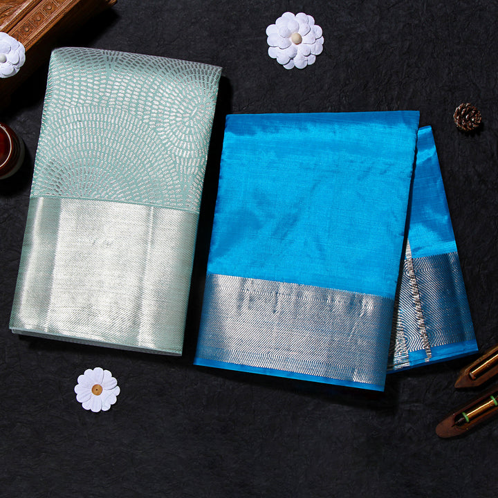 Kuberan Light Blue Kanchivaram Silk Saree