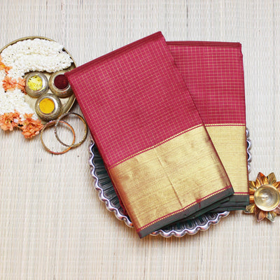 Kuberan Red Kura-Pudavai Wedding Silk Saree