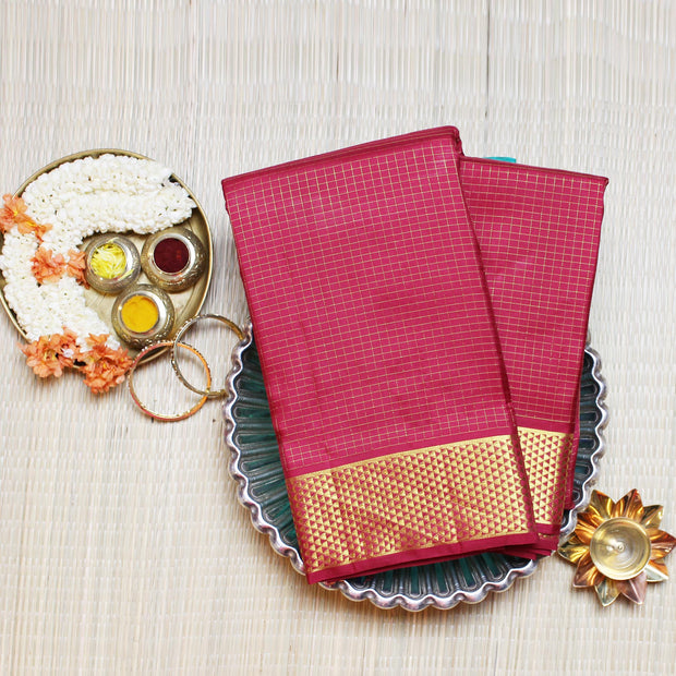 Kuberan Red Kura-Pudavai Wedding Silk Saree