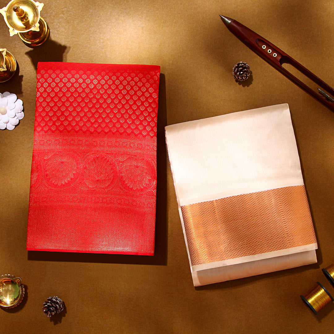 Kuberan Red Kanchivaram Silk Saree