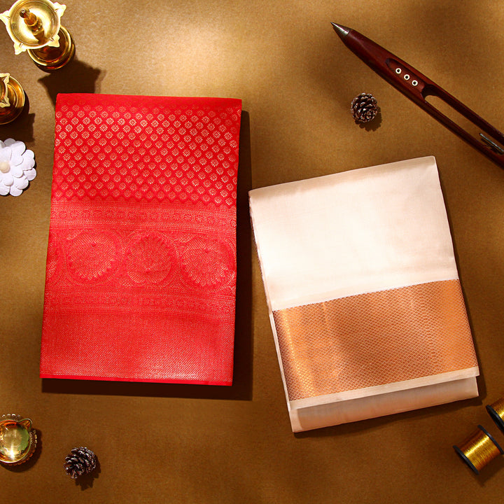 Kuberan Red Kanchivaram Silk Saree