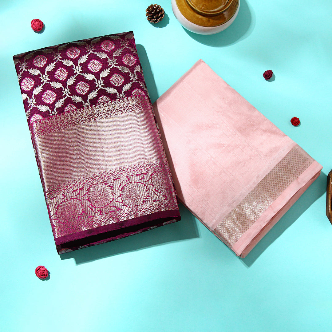 Kuberan Dark Majenta Kanchivaram Silk Saree