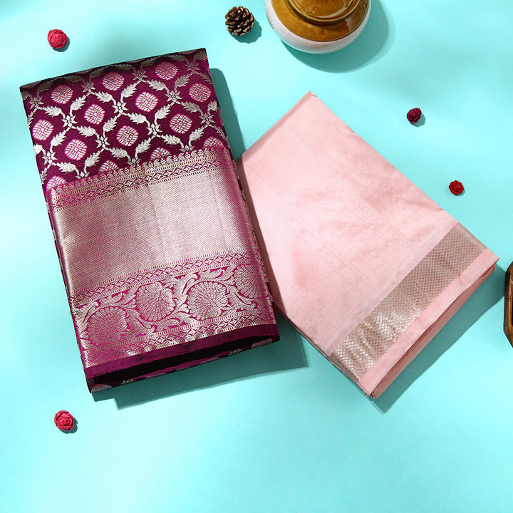 Kuberan Dark Majenta Kanchivaram Silk Saree