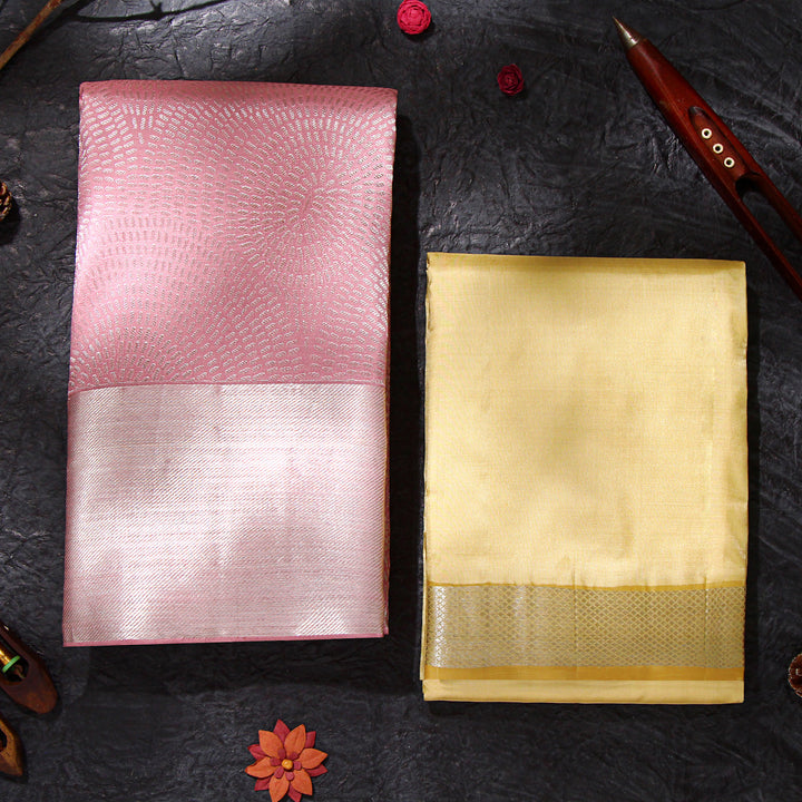 Kuberan Light Pink Kanchivaram Silk Saree