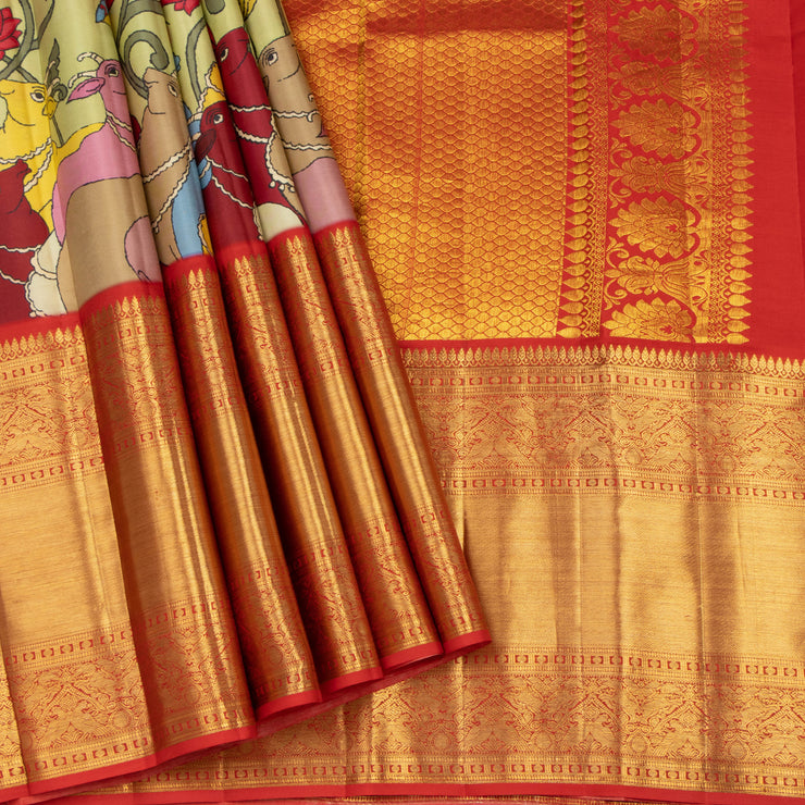 Pure Kanjivaram Silk Sarees | Pen Kalamkari Works