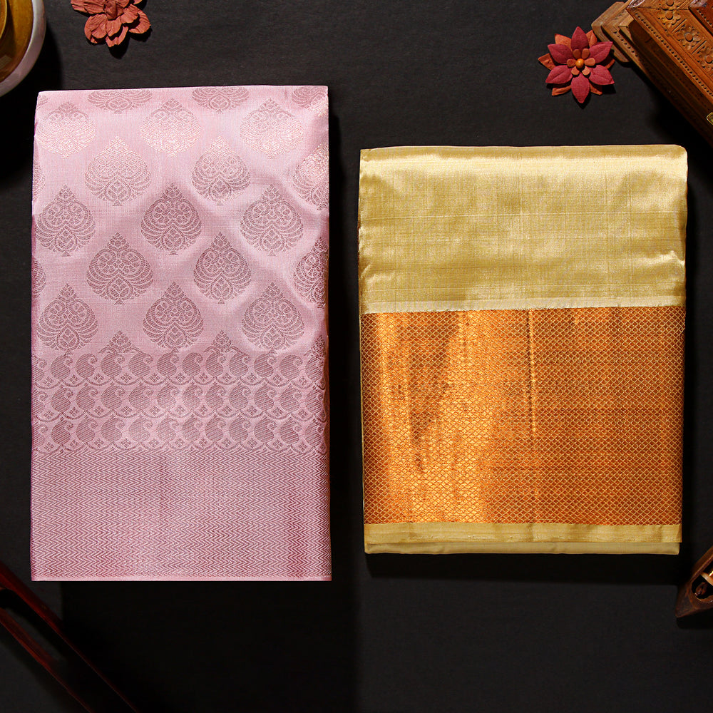 Light Pink Kanchivaram Silk Saree 