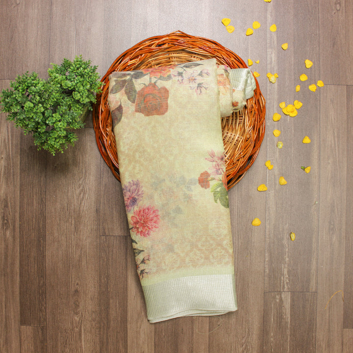 Light Green Linen Saree