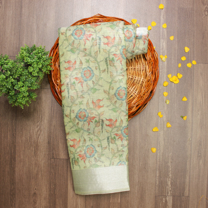 Light Green Linen Saree