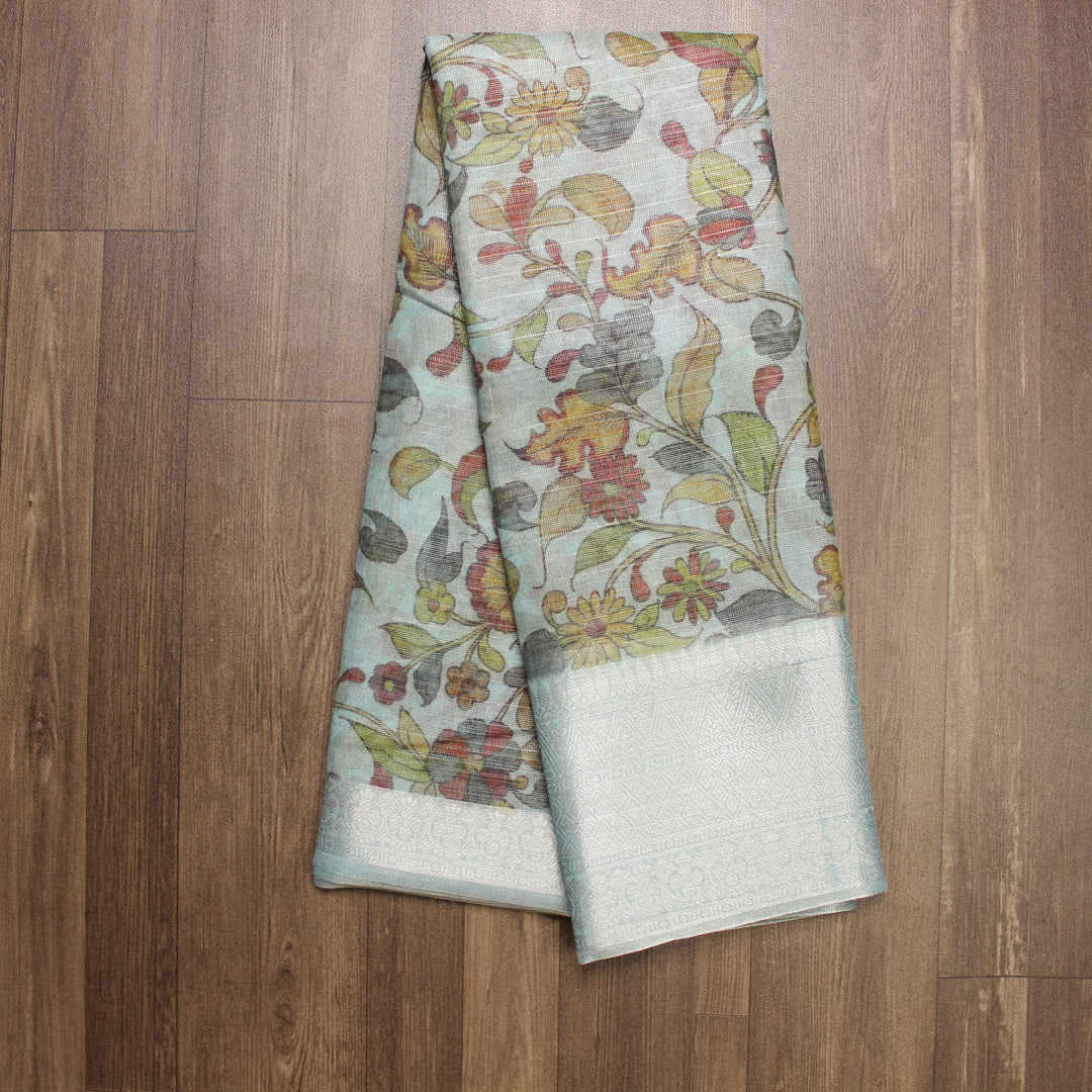 Light Blue Linen Saree